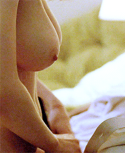 Big sexy busty celeb boobs of Alexandra Daddario topless gif - true detective
