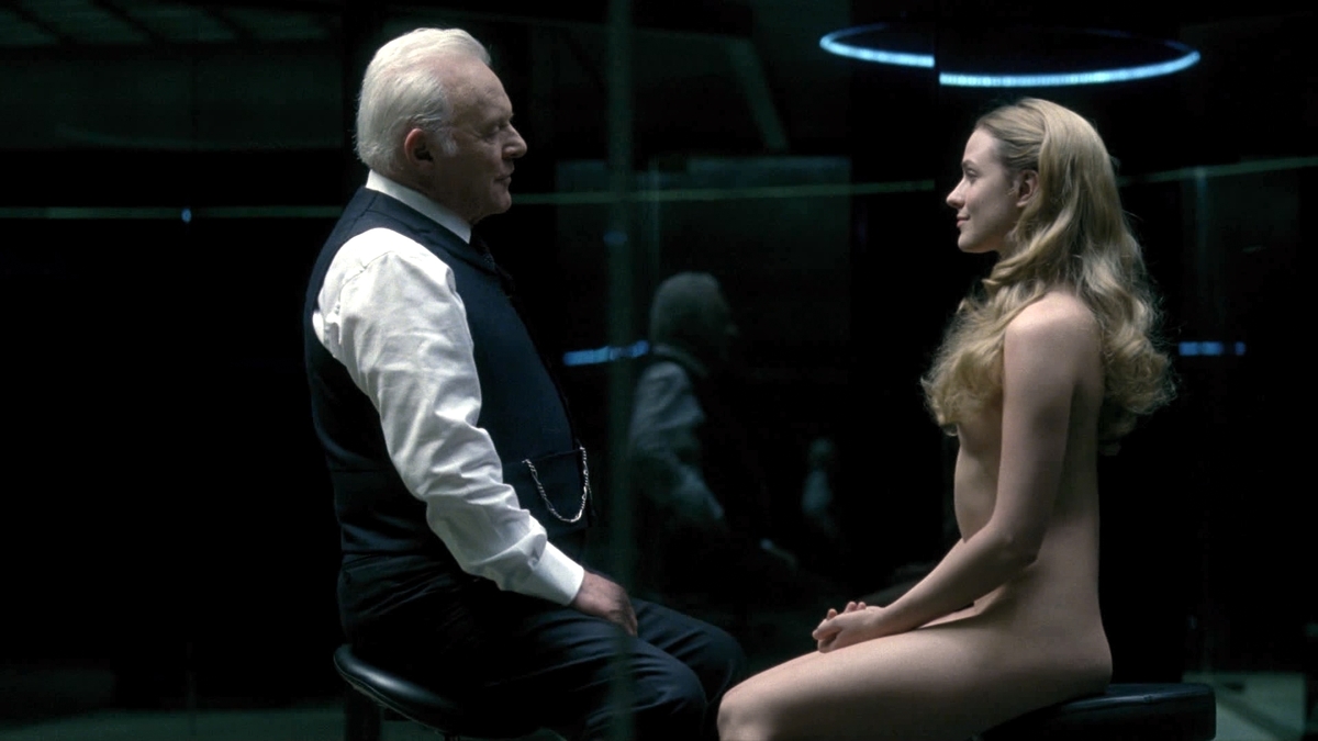 Blonde celebrity Evan Rachel Wood, appears naked in Westworld.