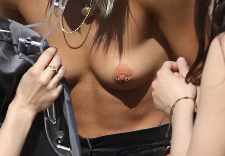 Celebrity Ashley Hart topless nude boobs