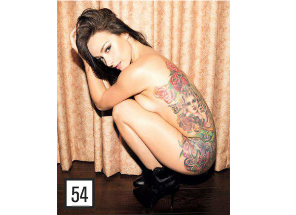 Danielle Harris all nude posing, covered with tattoos and fully naked! Celebrity hotness!