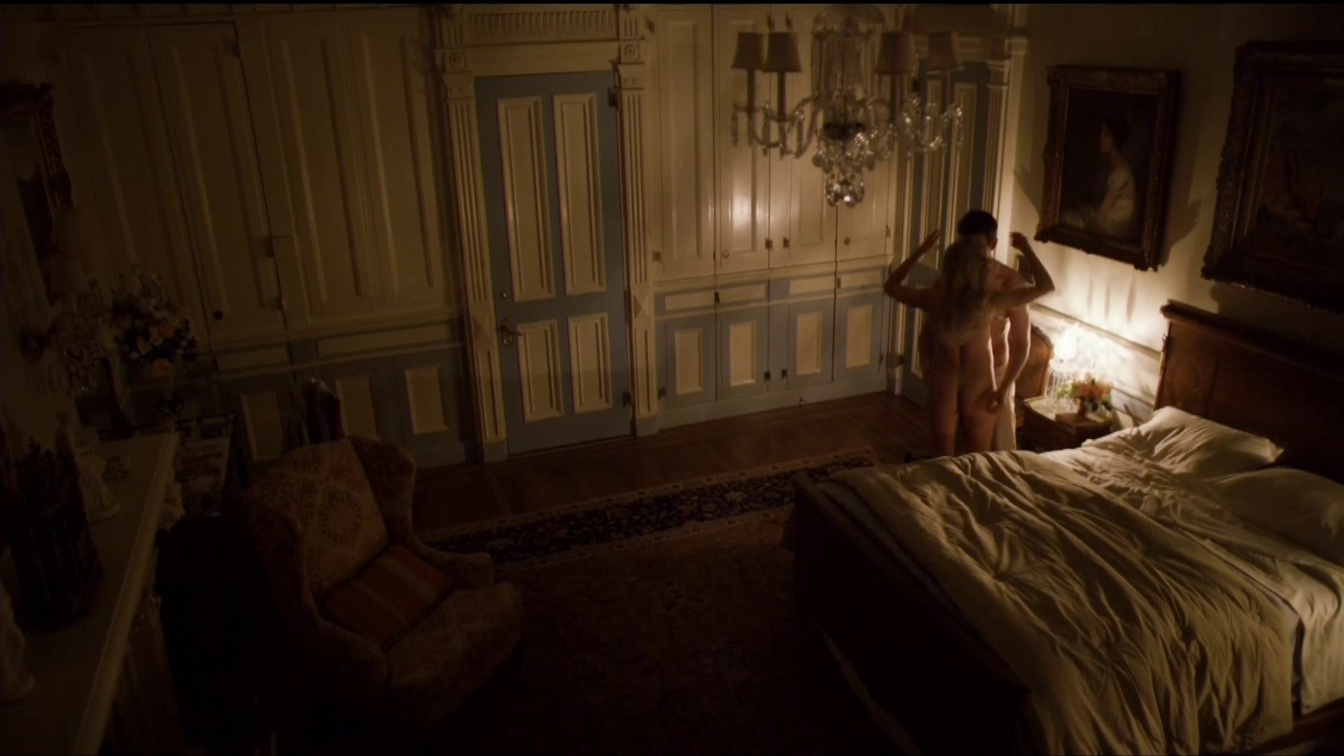 Juliet Rylance fully naked in the bedroon, movie stills from the Knick