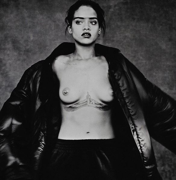 lovely hot celeb #Rihanna shows her naughty wild side again posing topless for magazine <3