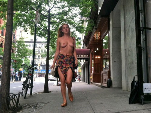 Scout Willis nude topless on public street