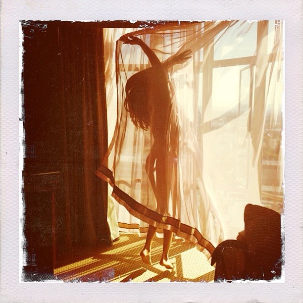 Selena Gomez naked wrapped in curtains