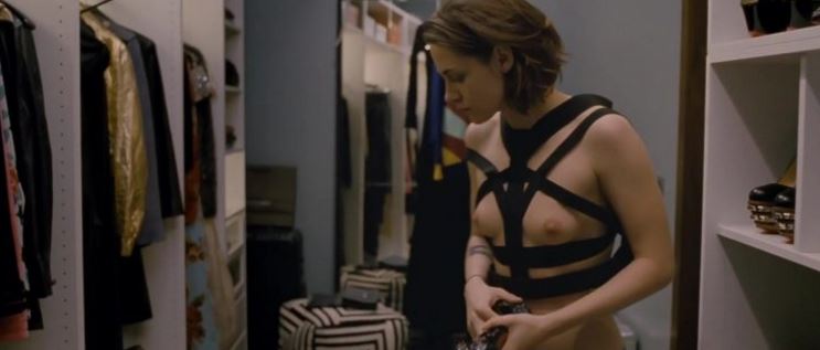 Small titted Kristen Stewart wearing horny lingerie with nipple holes. #nipples
