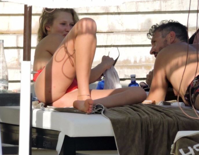 Toni Garrn boobs tits celebrity topless at the beach