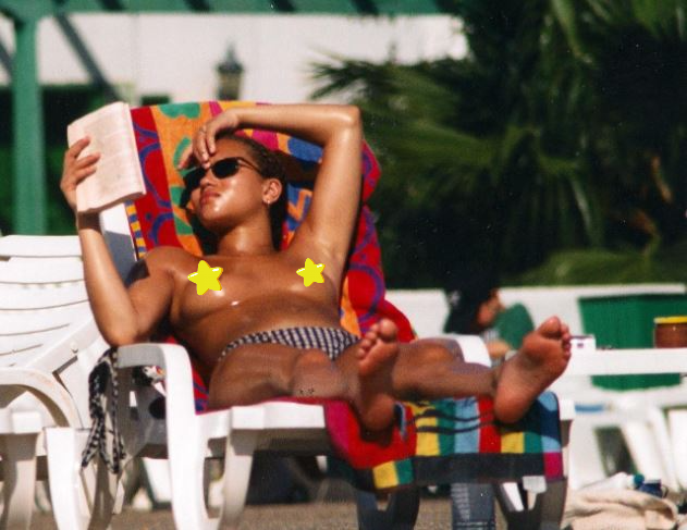 Angela Griffin topless 1996 holiday in Spain - Throwback gallery