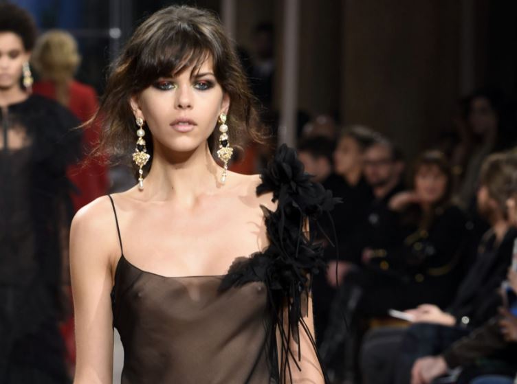 Catwalk titties and hard nipples by hot brunette fashion model Georgia Fowler