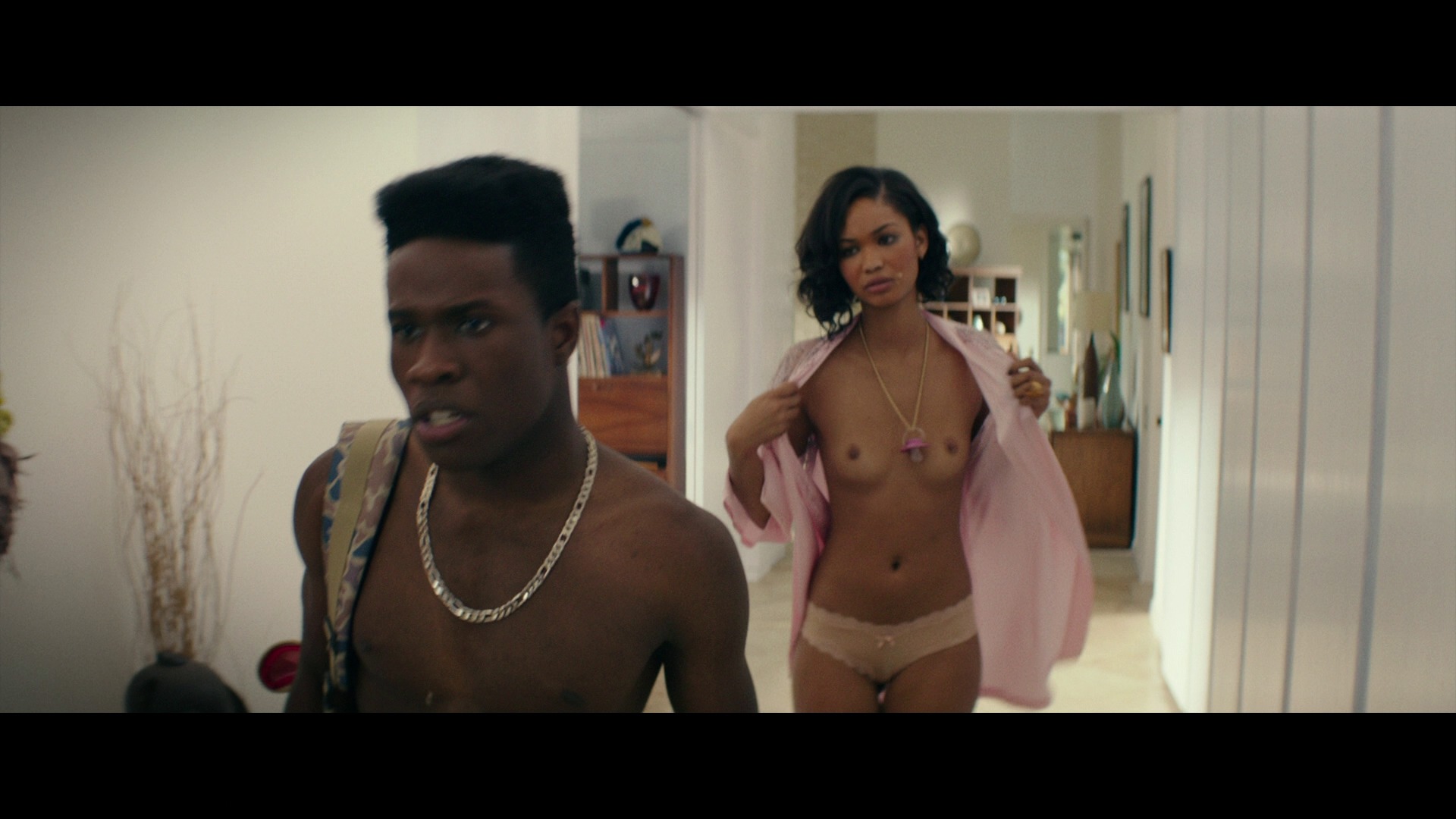Chanel Iman sexy topless in undies 