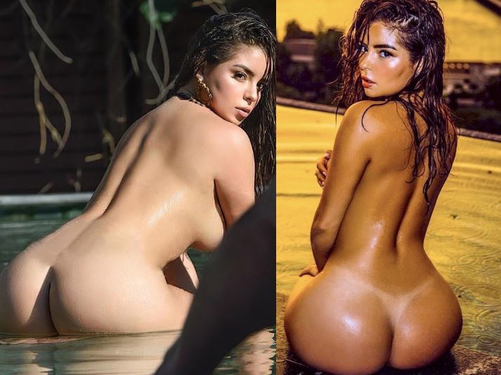 British model Demi Rose's beautiful huge juicy ass nude photoshoot outtakes