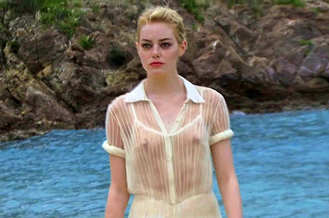 Emma Stone see through nipple titties
