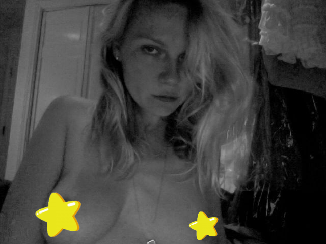 Kirsten Dunst black and white topless nude