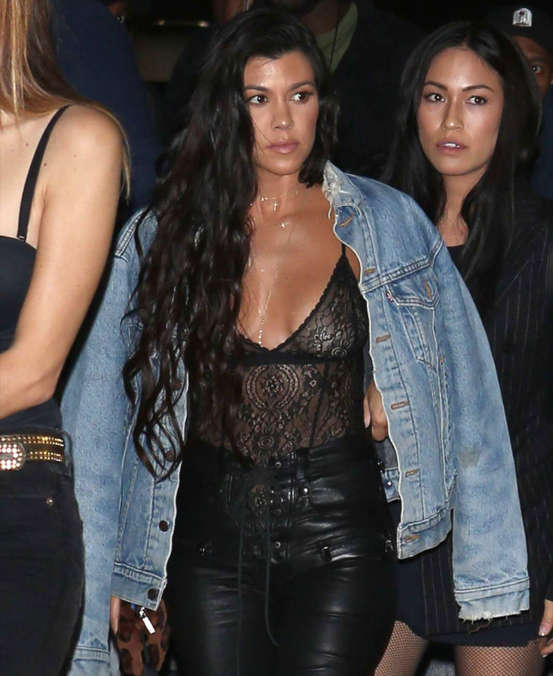 Kourtney Kardashian nice see through dress, making her #nipples, tits #boobs visible. :)