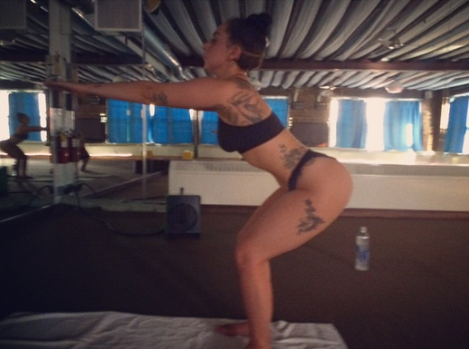 Lady Gaga half naked YOGA 2