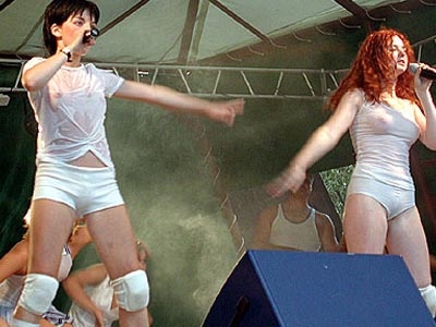 Tatu nude - topless wet underwear dancing on stage