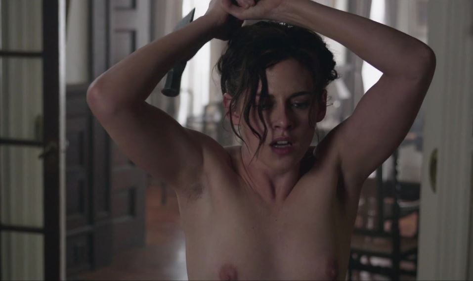 Hot actress Kristen Stewart topless small tits on the movie Lizzie -  Celebrity nude