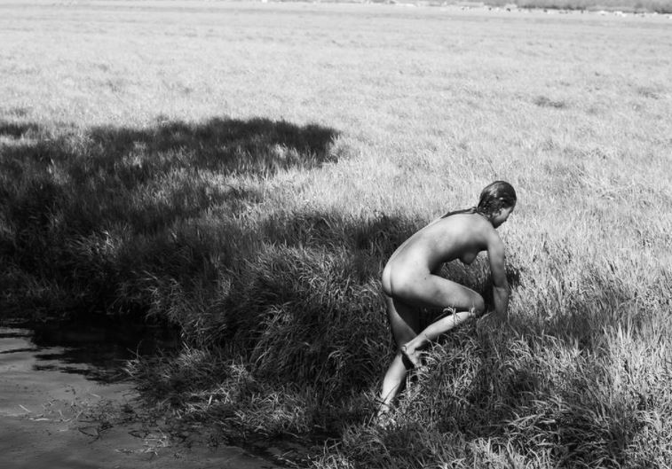 Marisa Papen naked topless skinny dipping